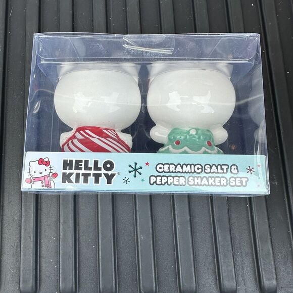 Hello Kitty Christmas Ceramic Salt and Pepper Shakers Sanrio New! Rare 2023 - Picture 2 of 15